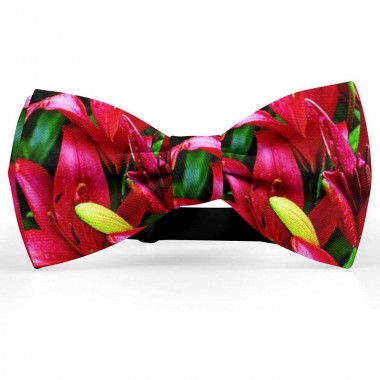 Papion personalizat, crini, flori rosii,
